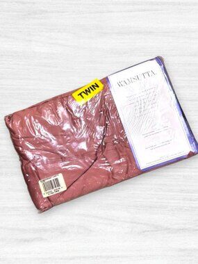 Vintage Wamsutta Twin Flat Sheet Canyon Rust Mauve NOS Sealed Bedding Y2K